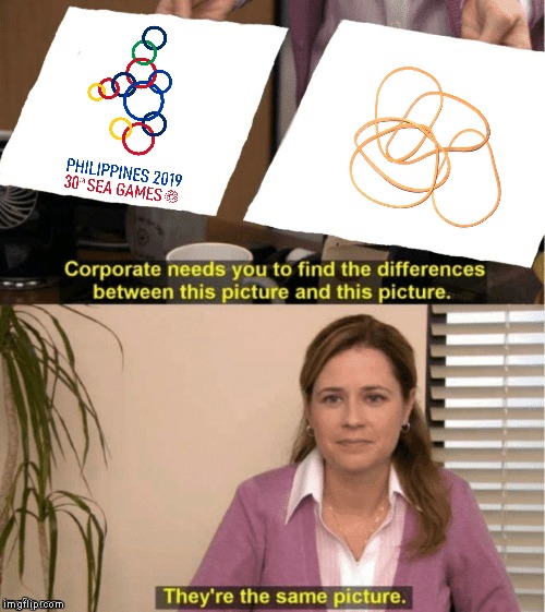 The 2019 SEA Games' Logo In a Nutshell | image tagged in office same picture,philippines | made w/ Imgflip meme maker