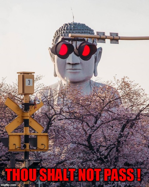 Big Brother Is Watching | THOU SHALT NOT PASS ! | image tagged in memes,you shall not pass,traffic light,traffic,buddha | made w/ Imgflip meme maker