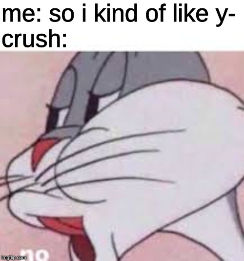 no bugs bunny | me: so i kind of like y-
crush: | image tagged in no bugs bunny,memes,bugs bunny,bugs bunny no,no,nope | made w/ Imgflip meme maker