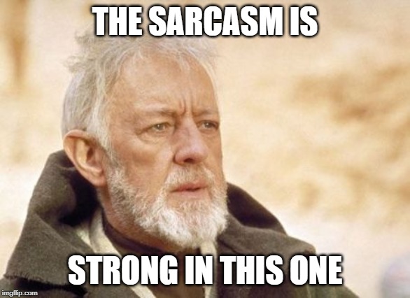Obi Wan Kenobi | THE SARCASM IS; STRONG IN THIS ONE | image tagged in memes,obi wan kenobi | made w/ Imgflip meme maker