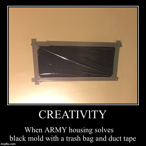 ARMY housing | image tagged in funny,demotivationals,army,gross,smiling cat,problems | made w/ Imgflip demotivational maker