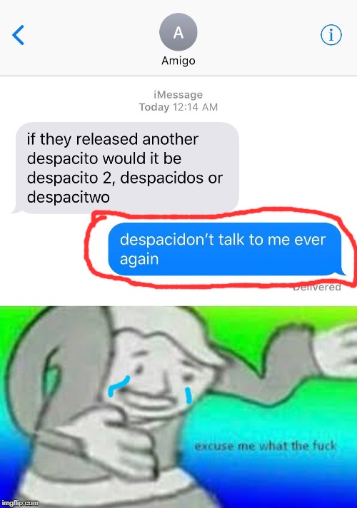 Image Tagged In Excuse Me What The Fuck Relatable Despacito