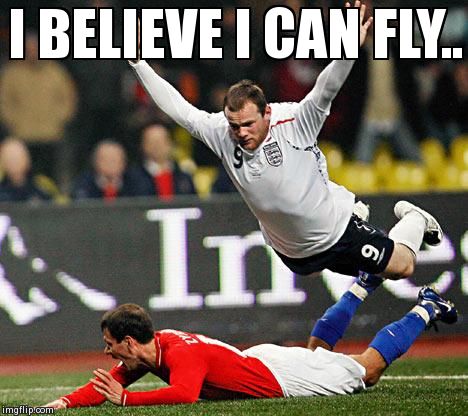 My first creation. | image tagged in dive,rooney,man united,funny,soccer,sports | made w/ Imgflip meme maker