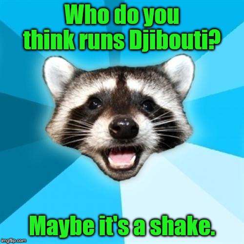 Lame Pun Coon | Who do you think runs Djibouti? Maybe it's a shake. | image tagged in memes,lame pun coon | made w/ Imgflip meme maker