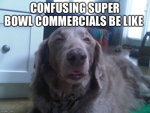High Dog | CONFUSING SUPER BOWL COMMERCIALS BE LIKE | image tagged in memes,high dog | made w/ Imgflip meme maker