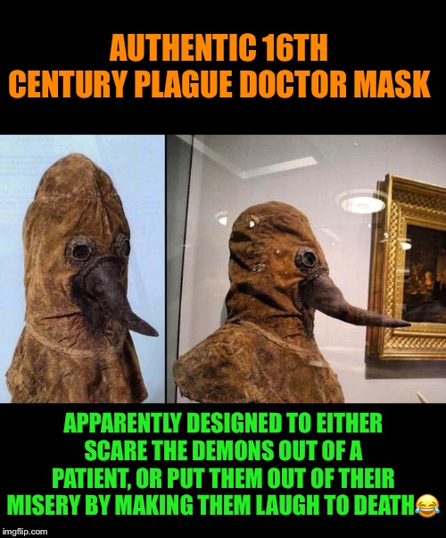Mommy, what’s wrong with Big Bird? | AUTHENTIC 16TH CENTURY PLAGUE DOCTOR MASK; APPARENTLY DESIGNED TO EITHER SCARE THE DEMONS OUT OF A PATIENT, OR PUT THEM OUT OF THEIR MISERY BY MAKING THEM LAUGH TO DEATH😂 | image tagged in plague,doctor,mask,scary,funny,disturbing | made w/ Imgflip meme maker