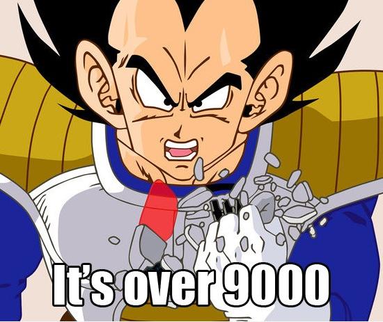 High Quality It's over 9000! (Dragon Ball Z) (Newer Animation) Blank Meme Template