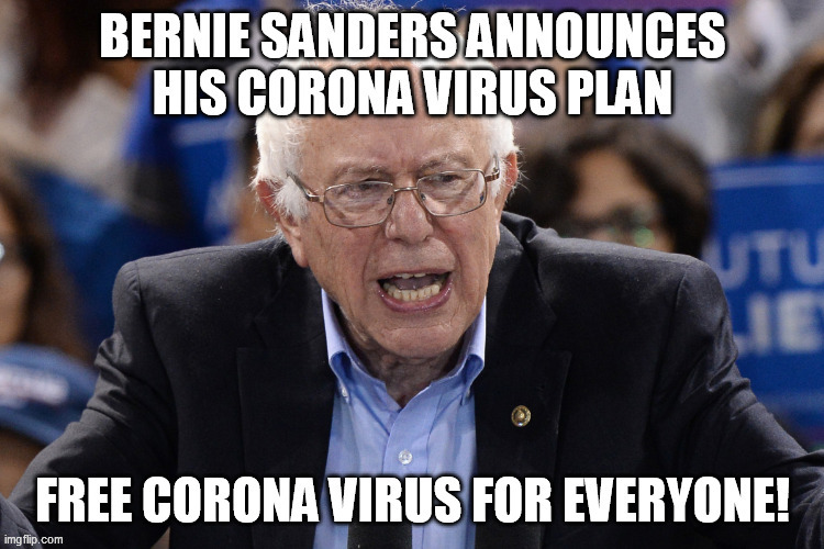 image tagged in bernie sanders,coronavirus,democrats,socialist,socialism | made w/ Imgflip meme maker