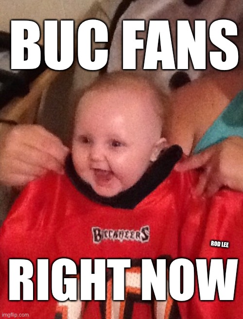 Tom Brady | BUC FANS; RIGHT NOW; ROD LEE | image tagged in tom brady,buccaneers,babies | made w/ Imgflip meme maker