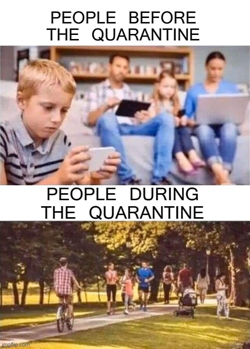 Get up Come one Get Down With The Sickness | PEOPLE BEFORE THE QUARANTINE; PEOPLE DURING THE QUARANTINE | image tagged in memes,triggered,coronavirus,corona,quarantine,covid-19 | made w/ Imgflip meme maker
