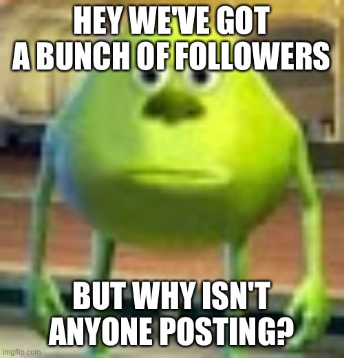 please | HEY WE'VE GOT A BUNCH OF FOLLOWERS; BUT WHY ISN'T ANYONE POSTING? | made w/ Imgflip meme maker