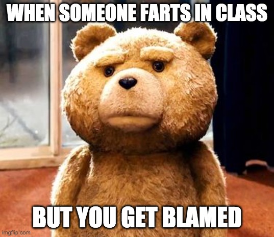 TED | WHEN SOMEONE FARTS IN CLASS; BUT YOU GET BLAMED | image tagged in memes,ted,fart,ancient aliens | made w/ Imgflip meme maker