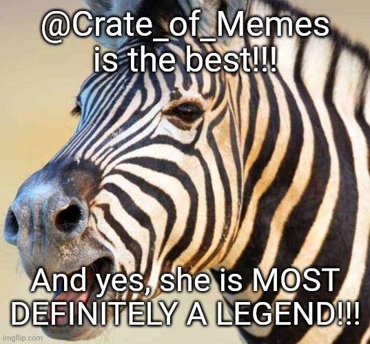 READ TAGS -crate | @Crate_of_Memes is the best!!! And yes, she is MOST DEFINITELY A LEGEND!!! | image tagged in thank you,so much,mom,i_am_not_a_legend_tho | made w/ Imgflip meme maker