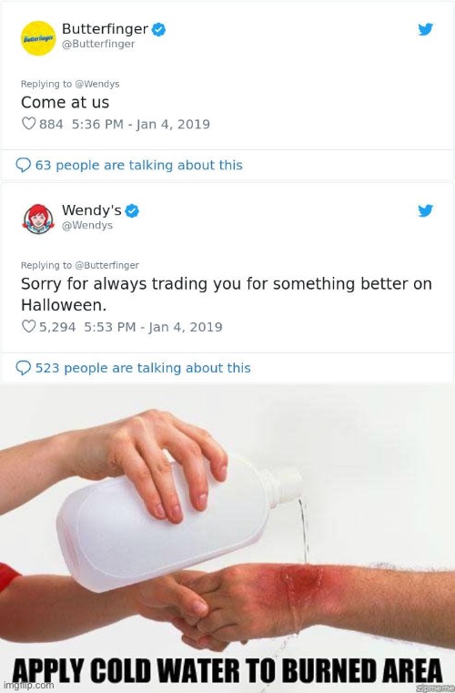 Yep | image tagged in apply cold water to burned area,oof,wendy's,roasted,burned | made w/ Imgflip meme maker