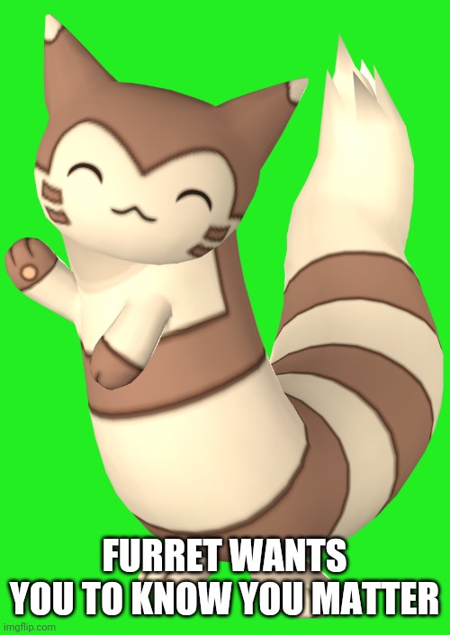 furret transparent 2 | FURRET WANTS YOU TO KNOW YOU MATTER | image tagged in furret transparent 2 | made w/ Imgflip meme maker