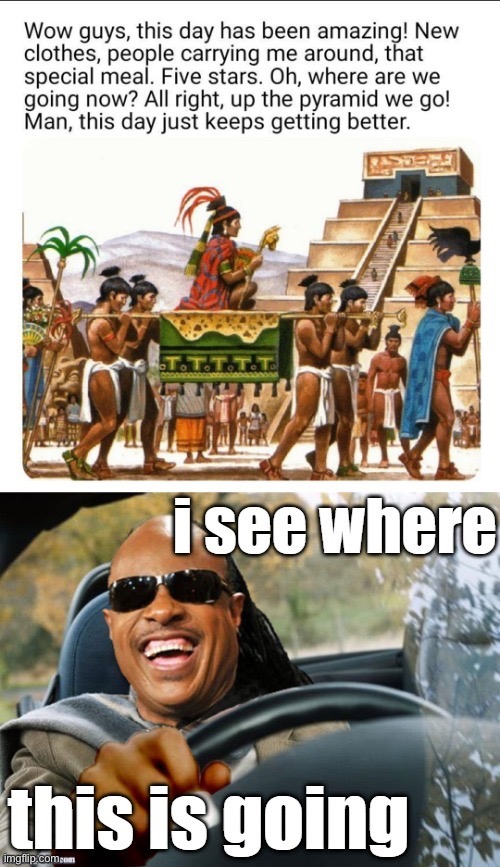 stevie wonder driving | image tagged in dark humor,sacrifice,uh oh,stevie wonder,stevie wonder driving,watch out | made w/ Imgflip meme maker