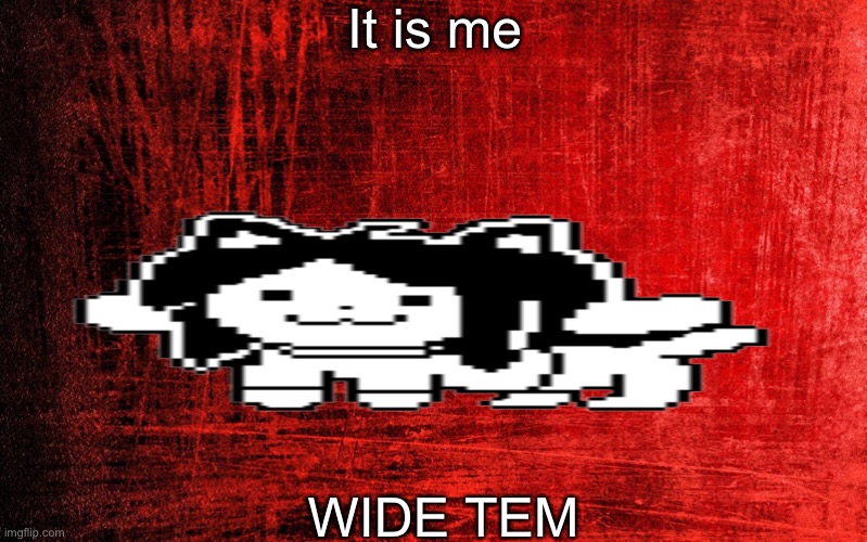 Wide Tem | It is me; WIDE TEM | image tagged in temmie | made w/ Imgflip meme maker