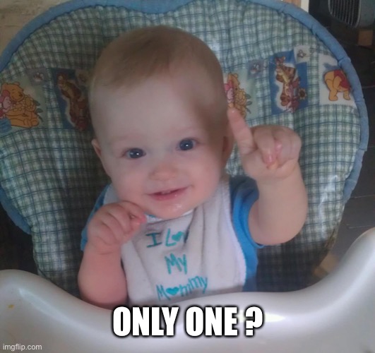 just one baby | ONLY ONE ? | image tagged in just one baby | made w/ Imgflip meme maker