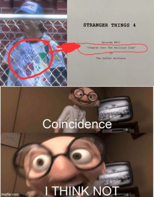 Connection with Stranger Things 4 filming found! | image tagged in coincidence i think not,stranger things,spoilers | made w/ Imgflip meme maker