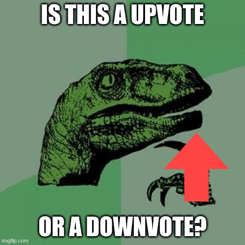 Philosoraptor | IS THIS A UPVOTE; OR A DOWNVOTE? | image tagged in memes,philosoraptor | made w/ Imgflip meme maker