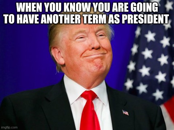 Donald Trump Memes | WHEN YOU KNOW YOU ARE GOING TO HAVE ANOTHER TERM AS PRESIDENT | image tagged in donald trump memes | made w/ Imgflip meme maker