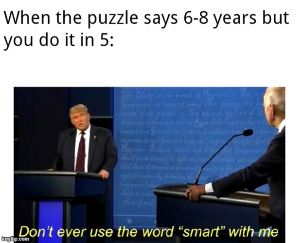 Im a genius | image tagged in donald trump,trump,puzzle,memes,stupid | made w/ Imgflip meme maker