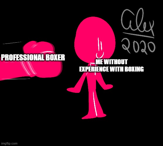 lack of excellence in boxing lol | PROFESSIONAL BOXER; ME WITHOUT EXPERIENCE WITH BOXING | image tagged in watch out | made w/ Imgflip meme maker