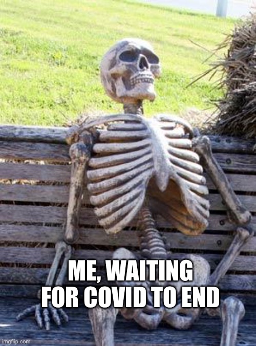 Can anyone relate | ME, WAITING FOR COVID TO END | image tagged in memes,waiting skeleton,covid-19 | made w/ Imgflip meme maker
