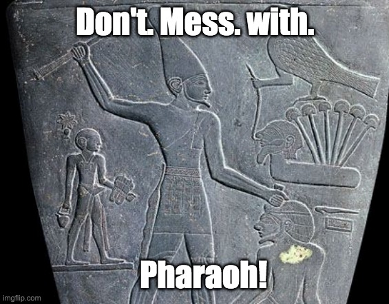 Menes means business | Don't. Mess. with. Pharaoh! | image tagged in ancient,memes,egypt | made w/ Imgflip meme maker