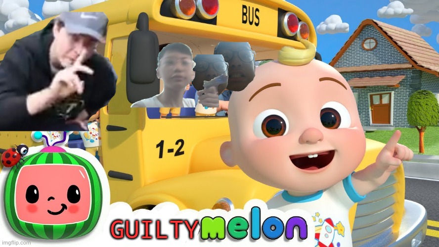 Cocomelon? No! More like GuiltyMelon! | GUILTY | image tagged in cocomelon,guiltymelon,manuel,mrbeast | made w/ Imgflip meme maker