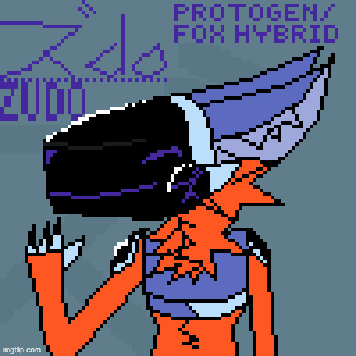 there i finished my drawinggg uwu.. upvote if you like it | image tagged in protogen,zudo,drawing,pixel,pixel art | made w/ Imgflip meme maker