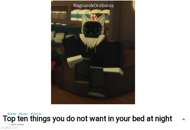 Sorry nothing against furries just couldn't help myself | Top ten things you do not want in your bed at night | image tagged in top 10 scary videos | made w/ Imgflip meme maker