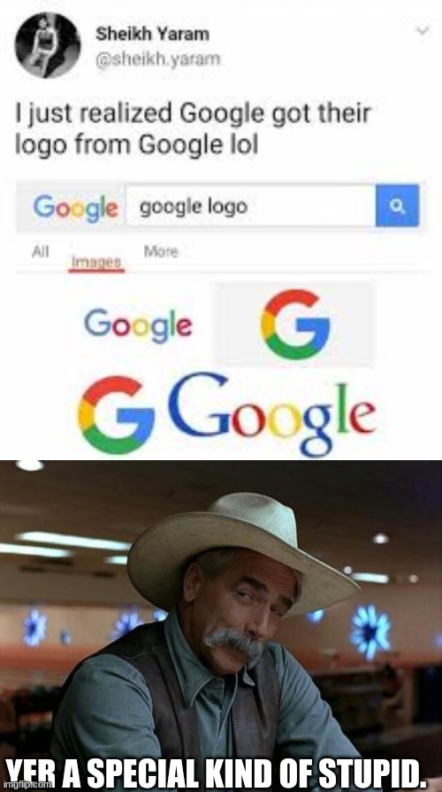 Lemme guess, Bing's logo is from Bing? | YER A SPECIAL KIND OF STUPID. | image tagged in special kind of stupid | made w/ Imgflip meme maker