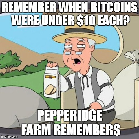 Pepperidge Farm Remembers Meme | REMEMBER WHEN BITCOINS WERE UNDER $10 EACH? PEPPERIDGE FARM REMEMBERS | image tagged in memes,pepperidge farm remembers | made w/ Imgflip meme maker