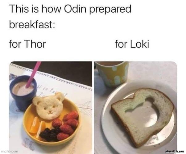 This is why Loki is the way he is | image tagged in loki,odin,life sucks | made w/ Imgflip meme maker