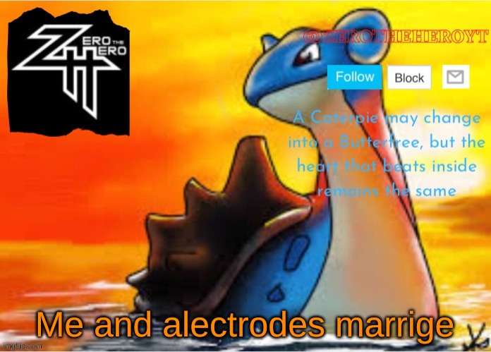 Zero's announce | Me and alectrodes marrige | image tagged in zero's announce | made w/ Imgflip meme maker
