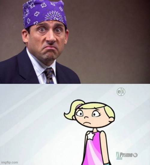 Violet gets scared of Prison MIke | image tagged in prison mike | made w/ Imgflip meme maker