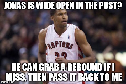 JONAS IS WIDE OPEN IN THE POST? HE CAN GRAB A REBOUND IF I MISS, THEN PASS IT BACK TO ME | made w/ Imgflip meme maker
