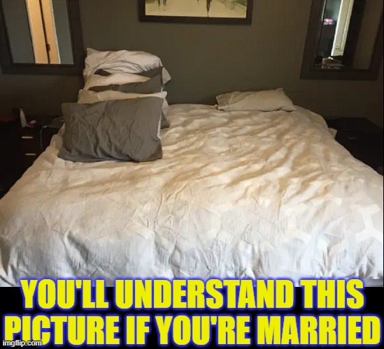 The Meaning of Marital Compromise | YOU'LL UNDERSTAND THIS
PICTURE IF YOU'RE MARRIED | image tagged in vince vance,marriage,pillow,hog,compromise,memes | made w/ Imgflip meme maker