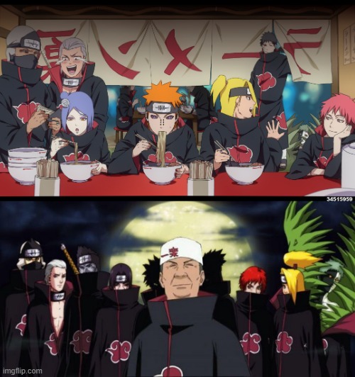 just wanted to share this funny akatsuki ramen image | made w/ Imgflip meme maker