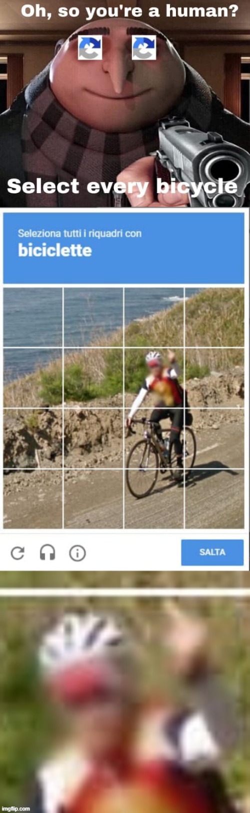 CAPTCHA checkpoint road rage | image tagged in captcha checkpoint,road rage,bicycle,wut,wot,what | made w/ Imgflip meme maker
