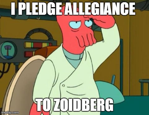 I PLEDGE ALLEGIANCE  TO ZOIDBERG | image tagged in patriot zoidberg | made w/ Imgflip meme maker