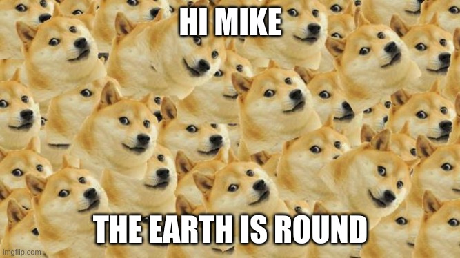 hi mike | HI MIKE; THE EARTH IS ROUND | image tagged in memes,multi doge | made w/ Imgflip meme maker