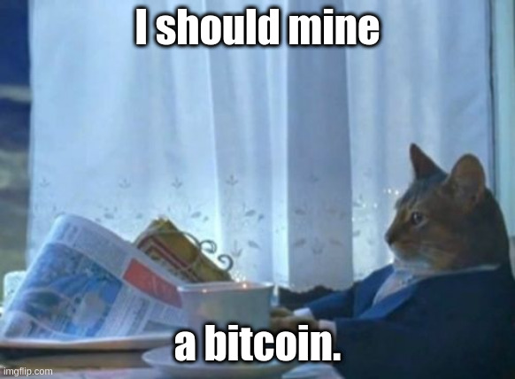 When the spend limit on an AWS account is too high: I should mine a bitcoin | I should mine; a bitcoin. | image tagged in memes,i should buy a boat cat,btc,mmf | made w/ Imgflip meme maker