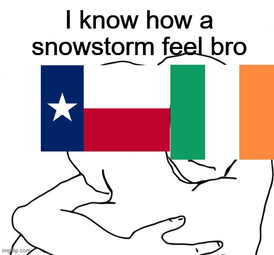 No, this is not making fun of Texas, this is a wholesome meme. | I know how a snowstorm feel bro | image tagged in memes,i know that feel bro | made w/ Imgflip meme maker
