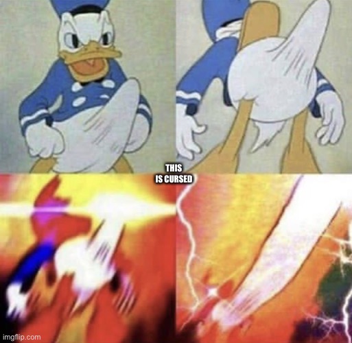 I am so sorry, this is not an assault or anything like that, i just found this meme | THIS IS CURSED | image tagged in donald duck erection | made w/ Imgflip meme maker