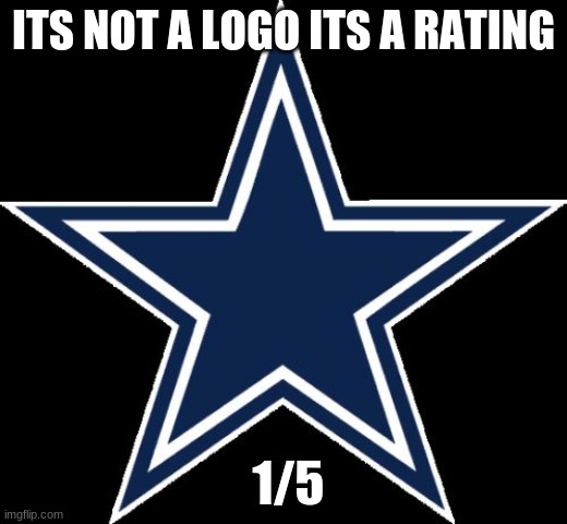 Dallas Cowboys | ITS NOT A LOGO ITS A RATING; 1/5 | image tagged in memes,dallas cowboys | made w/ Imgflip meme maker