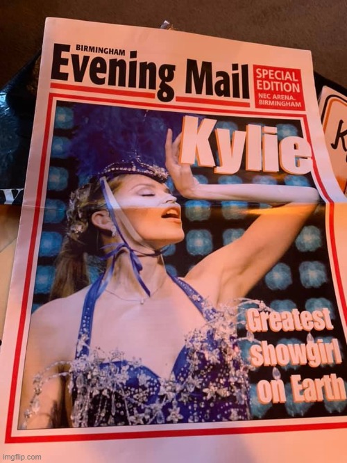 A smashing show! [ignore the fact it happened in Birmingham, UK] | image tagged in kylie greatest showgirl | made w/ Imgflip meme maker