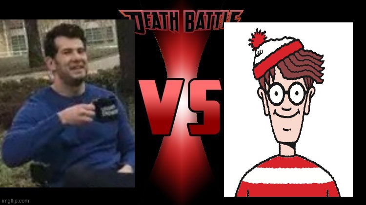 Change my mind guy vs. waldo | image tagged in death battle | made w/ Imgflip meme maker