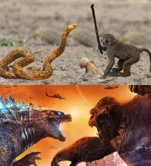 High Quality Godzilla vs. King Kong Blank Meme Template